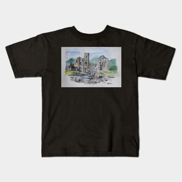 Fountain’s Abbey, North Yorkshire Kids T-Shirt by bobpetcher